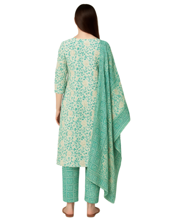 Kurti, Pant & Dupatta Set with Elegant Floral Print - Image 2
